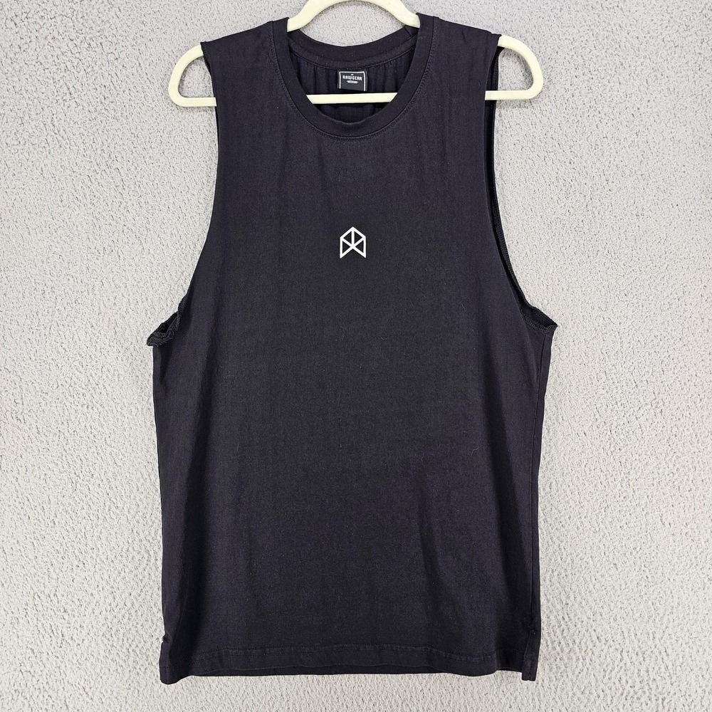 RAWGEAR Tank Top Mens Medium Black Graphic Sleeveless Muscle Gym Training Cotton